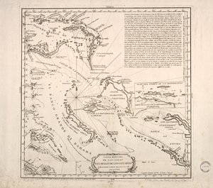Reduced Map of the Lucayan Islands by Juan López
